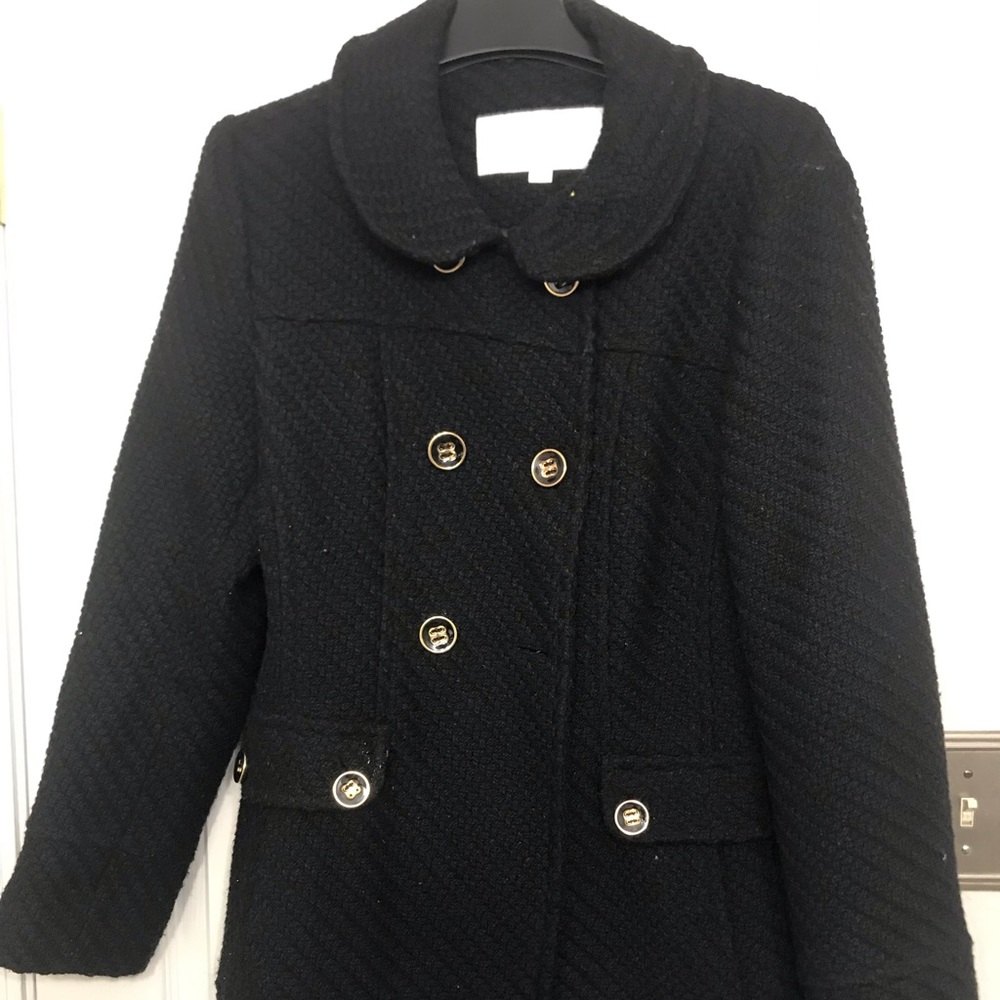 Wool Tweed Jessica Simpson Black Coat